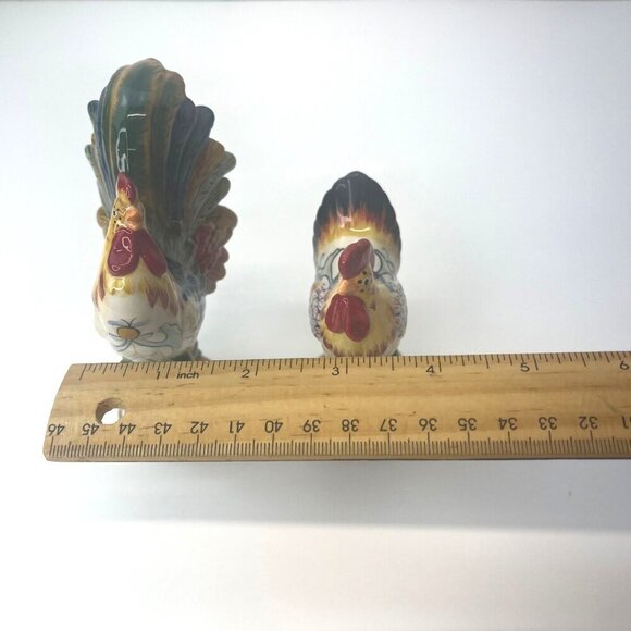 Fritz and Floyd Ricamo Rooster Hen Salt and Pepper Shaker Tuscany Collectible - Picture 9 of 10